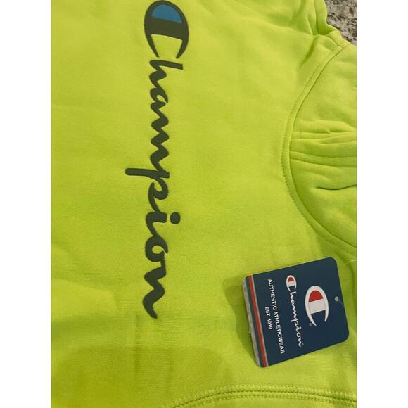 CHAMPION HOODED SWEATSHIRT SZ SMALL NEON GREEN VERSATILE AESTHETIC ACTIVE WEAR - Picture 7 of 8